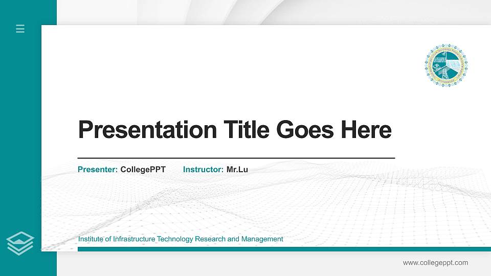 Institute of Infrastructure Technology Research and Management Thesis Proposal/Graduation Defense PPT Template16:9 ratio PPT effect preview image