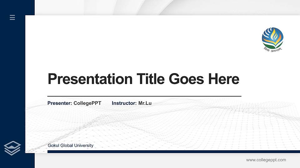 Gokul Global University Thesis Proposal/Graduation Defense PPT Template16:9 ratio PPT effect preview image
