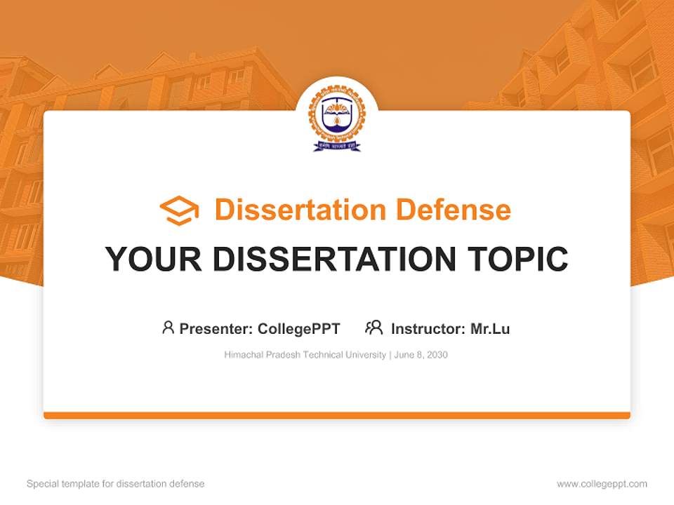 Himachal Pradesh Technical University Graduation Thesis Defense PPT Template4:3 ratio PPT effect preview image7