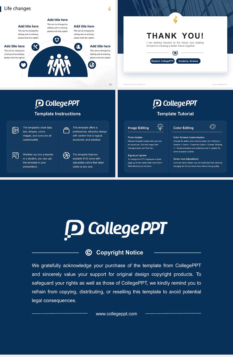 American College of Education National Scholarship Defense PPT Template4:3 ratio PPT effect preview image4