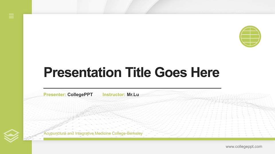 Acupuncture and Integrative Medicine College-Berkeley Thesis Proposal/Graduation Defense PPT Template16:9 ratio PPT effect preview image