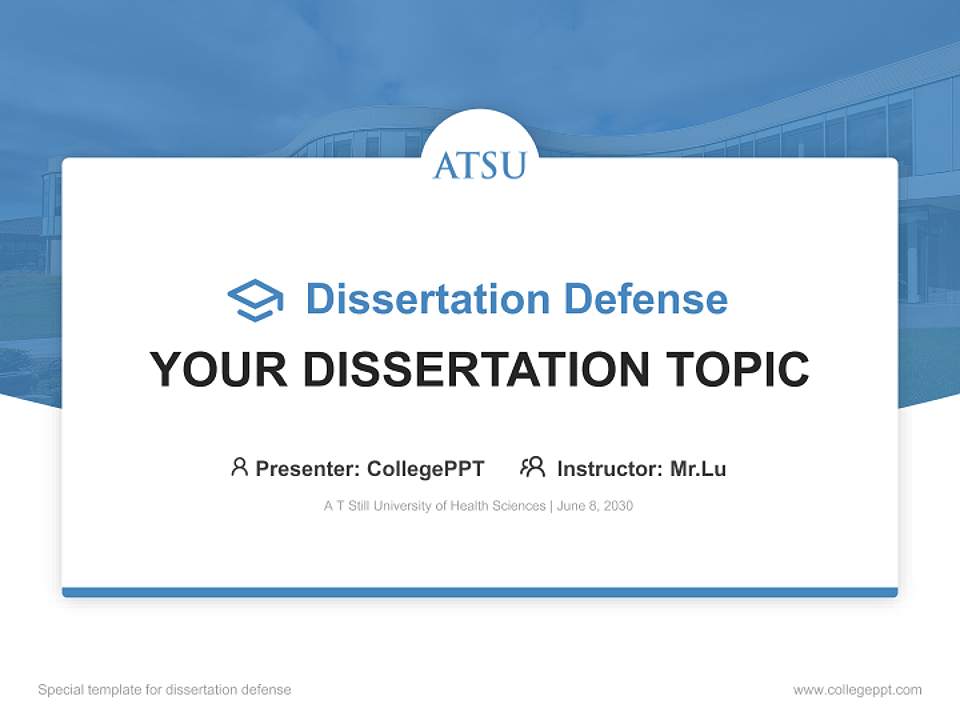 A T Still University of Health Sciences Graduation Thesis Defense PPT Template4:3 ratio PPT effect preview image7