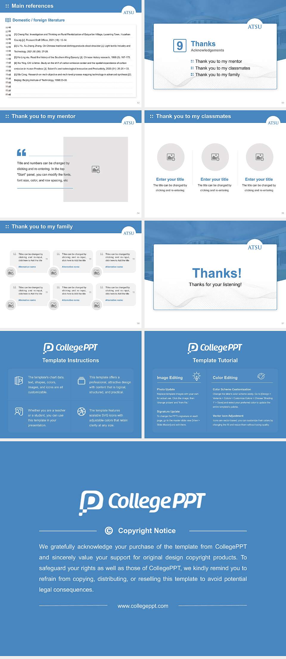 A T Still University of Health Sciences Graduation Thesis Defense PPT Template4:3 ratio PPT effect preview image7