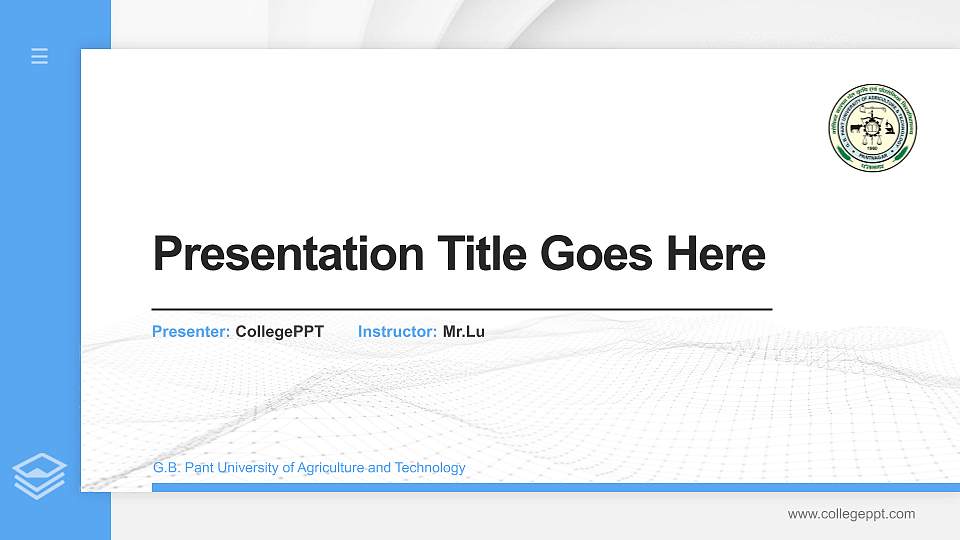 G.B. Pant University of Agriculture and Technology Thesis Proposal/Graduation Defense PPT Template16:9 ratio PPT effect preview image