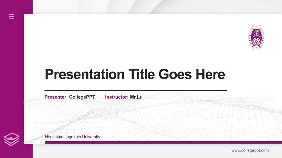 Hiroshima Jogakuin University Thesis Proposal/Graduation Defense PPT Template16:9 ratio PPT effect preview image