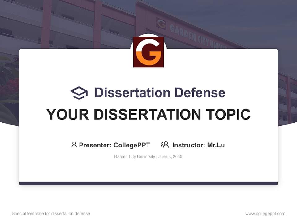 Garden City University Graduation Thesis Defense PPT Template4:3 ratio PPT effect preview image7