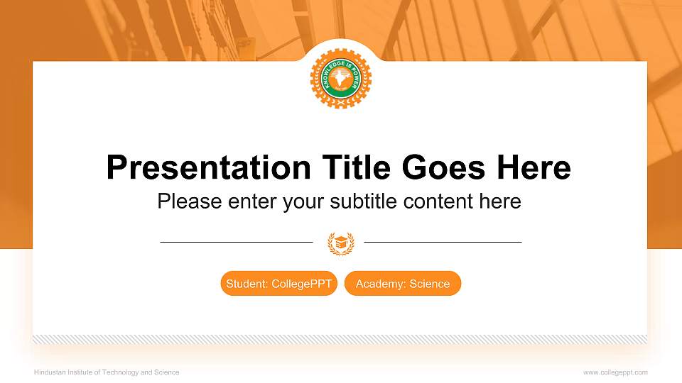 Hindustan Institute of Technology and Science National Scholarship Defense PPT Template16:9 ratio PPT effect preview image