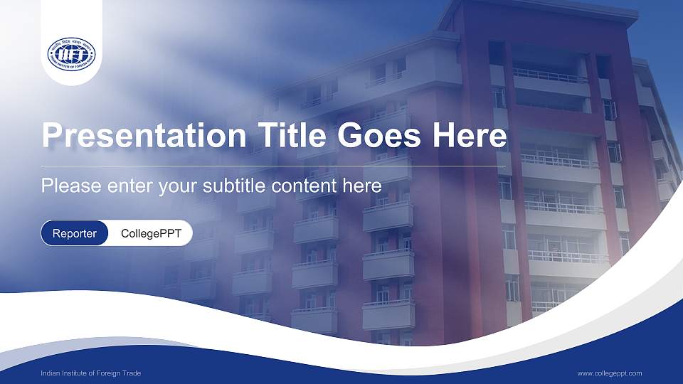 Indian Institute of Foreign Trade Lecture Sharing and Networking Event PPT Template16:9 ratio PPT effect preview image