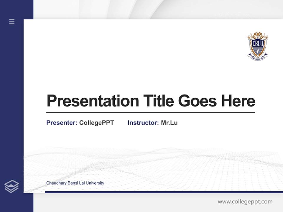 Chaudhary Bansi Lal University Thesis Proposal/Graduation Defense PPT Template4:3 ratio PPT effect preview image5