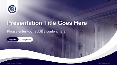 Indian Maritime University Lecture Sharing and Networking Event PPT Template