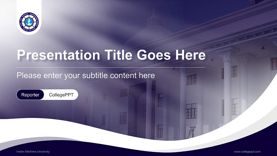 Indian Maritime University Lecture Sharing and Networking Event PPT Template16:9 ratio PPT effect preview image