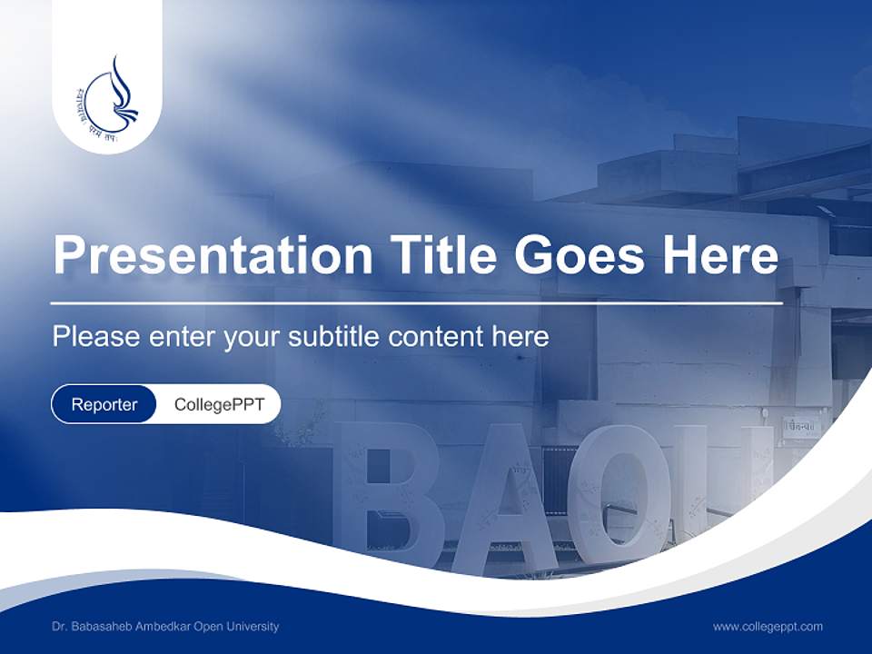 Dr. Babasaheb Ambedkar Open University Lecture Sharing and Networking Event PPT Template4:3 ratio PPT effect preview image4