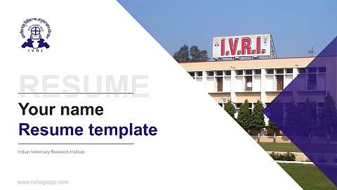 Indian Veterinary Research Institute Resume PPT Template