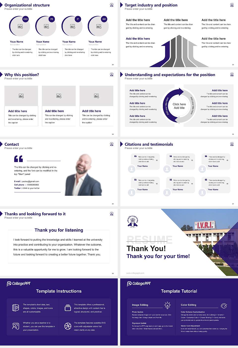 Indian Veterinary Research Institute Resume PPT Template16:9 ratio PPT effect preview image4