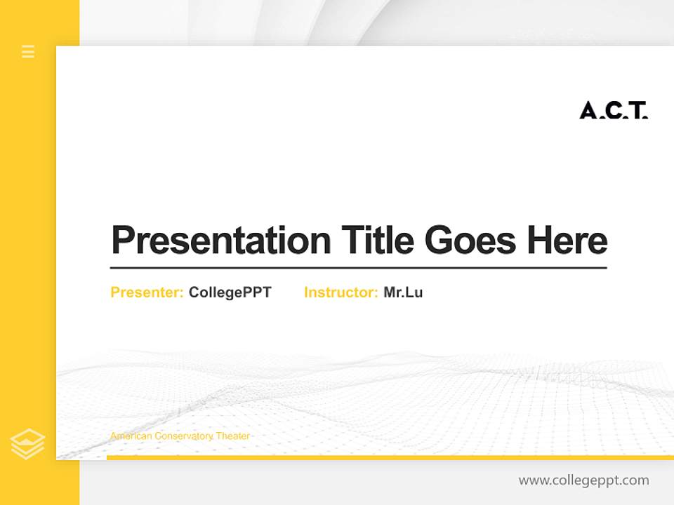 American Conservatory Theater Thesis Proposal/Graduation Defense PPT Template4:3 ratio PPT effect preview image5