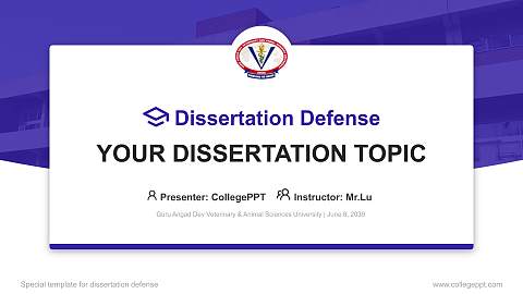 Guru Angad Dev Veterinary & Animal Sciences University Graduation Thesis Defense PPT Template