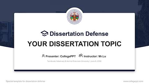 Tamilnadu Veterinary & Animal Sciences University Graduation Thesis Defense PPT Template