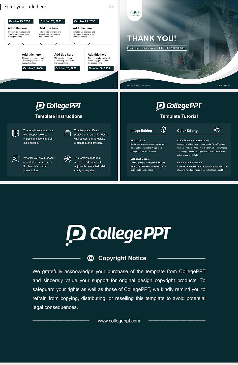 Antioch University-New England Lecture Sharing and Networking Event PPT Template4:3 ratio PPT effect preview image4
