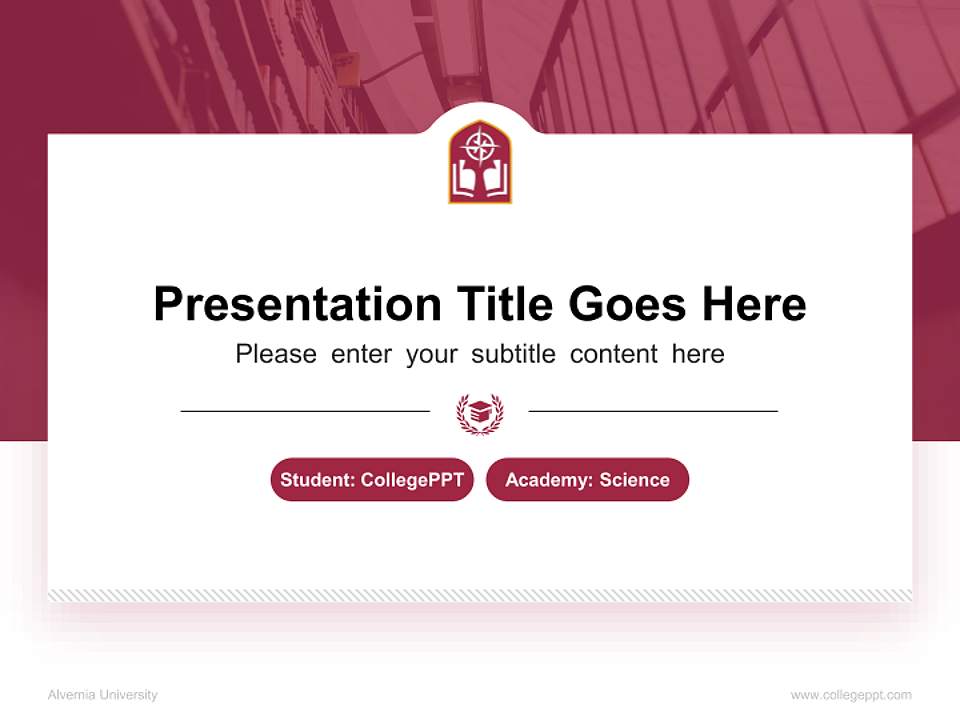 Alvernia University National Scholarship Defense PPT Template4:3 ratio PPT effect preview image4