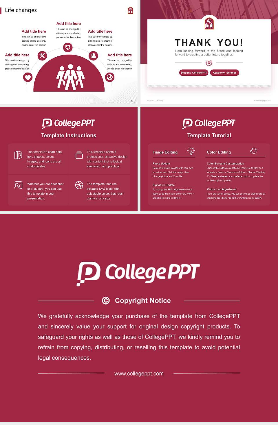Alvernia University National Scholarship Defense PPT Template4:3 ratio PPT effect preview image4
