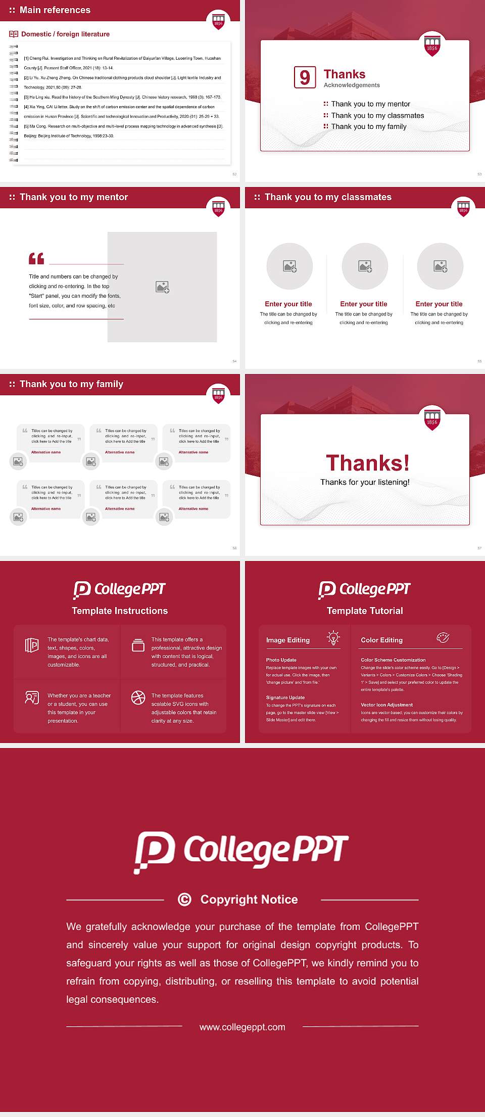 Albright College Graduation Thesis Defense PPT Template4:3 ratio PPT effect preview image7