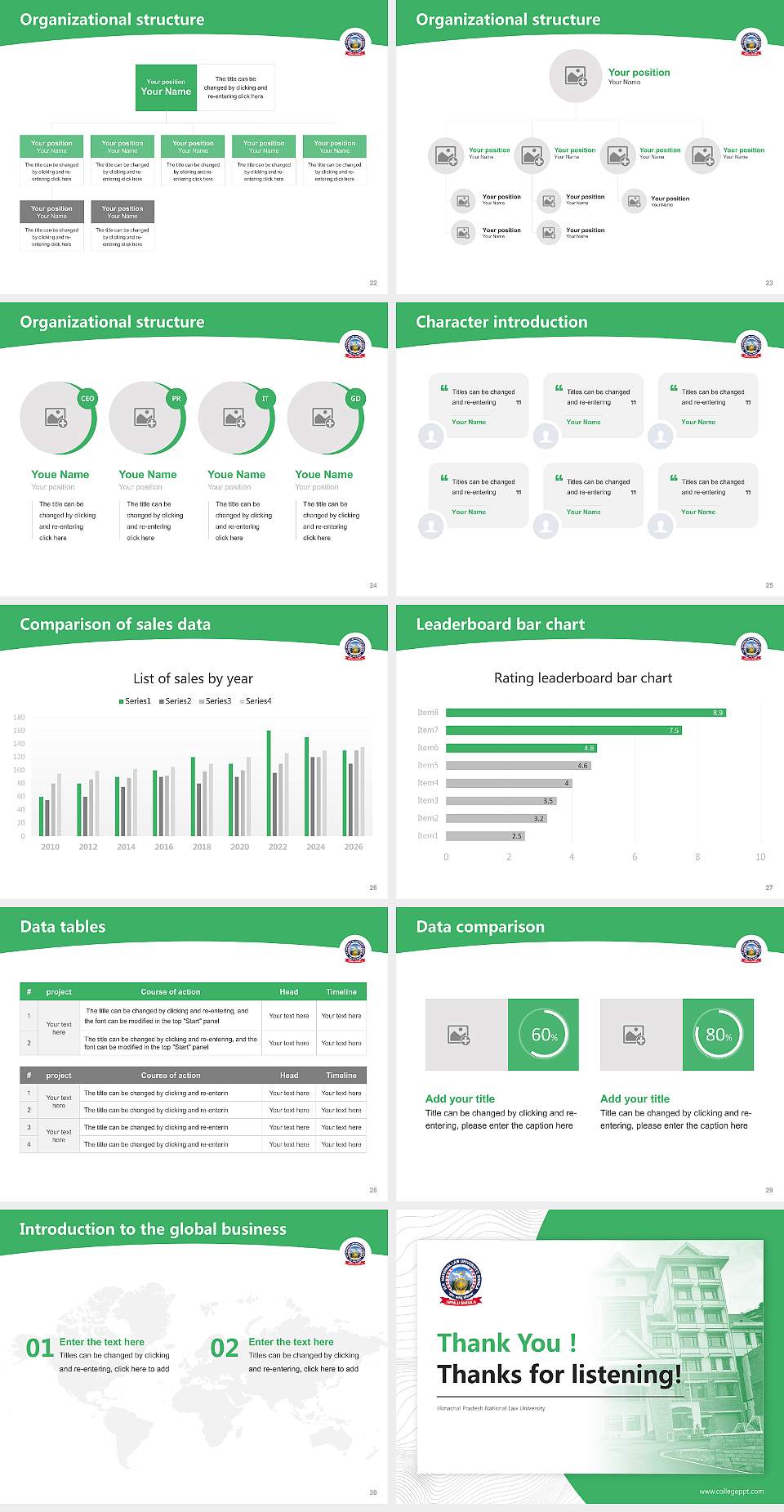 Himachal Pradesh National Law University Academic Presentation/Research Findings Report PPT Template4:3 ratio PPT effect preview image4
