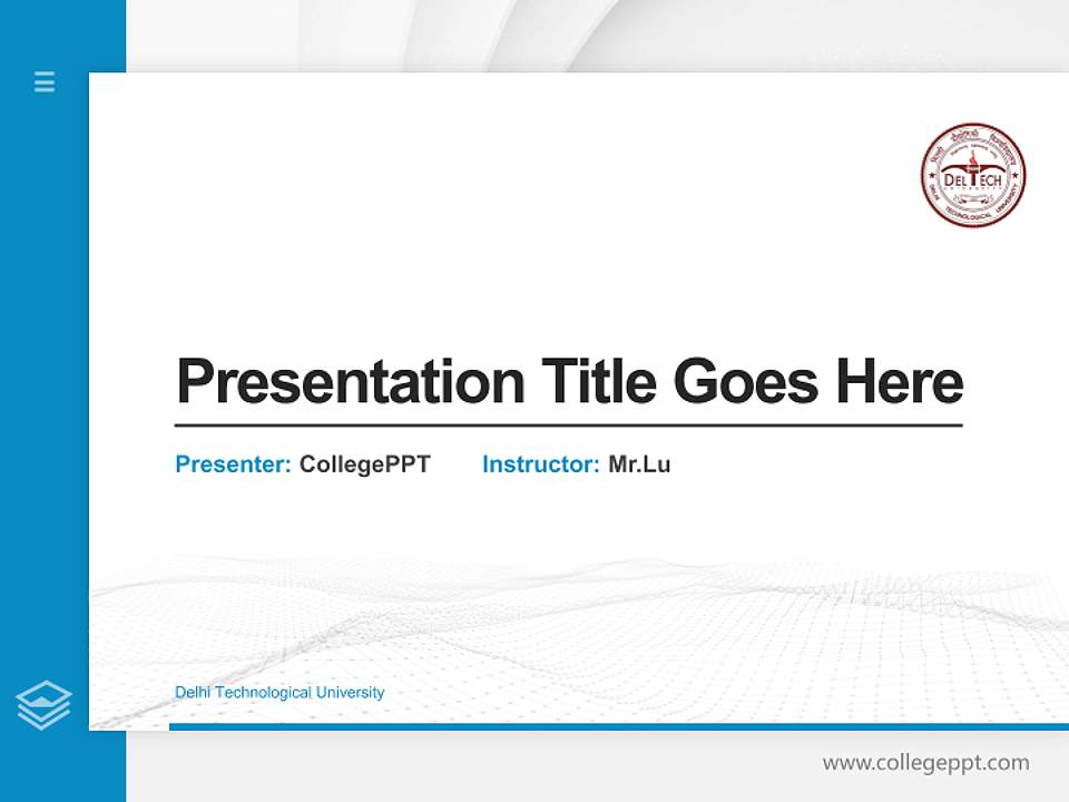 Delhi Technological University Thesis Proposal/Graduation Defense PPT Template4:3 ratio PPT effect preview image5