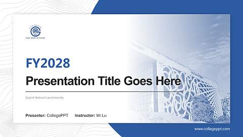 Gujarat National Law University Academic Presentation/Research Findings Report PPT Template