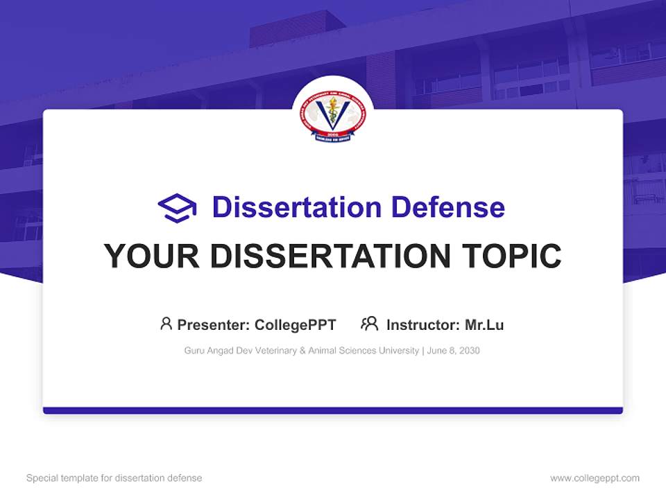 Guru Angad Dev Veterinary & Animal Sciences University Graduation Thesis Defense PPT Template4:3 ratio PPT effect preview image7