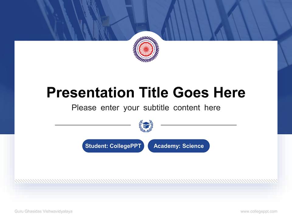 Guru Ghasidas Vishwavidyalaya National Scholarship Defense PPT Template4:3 ratio PPT effect preview image4