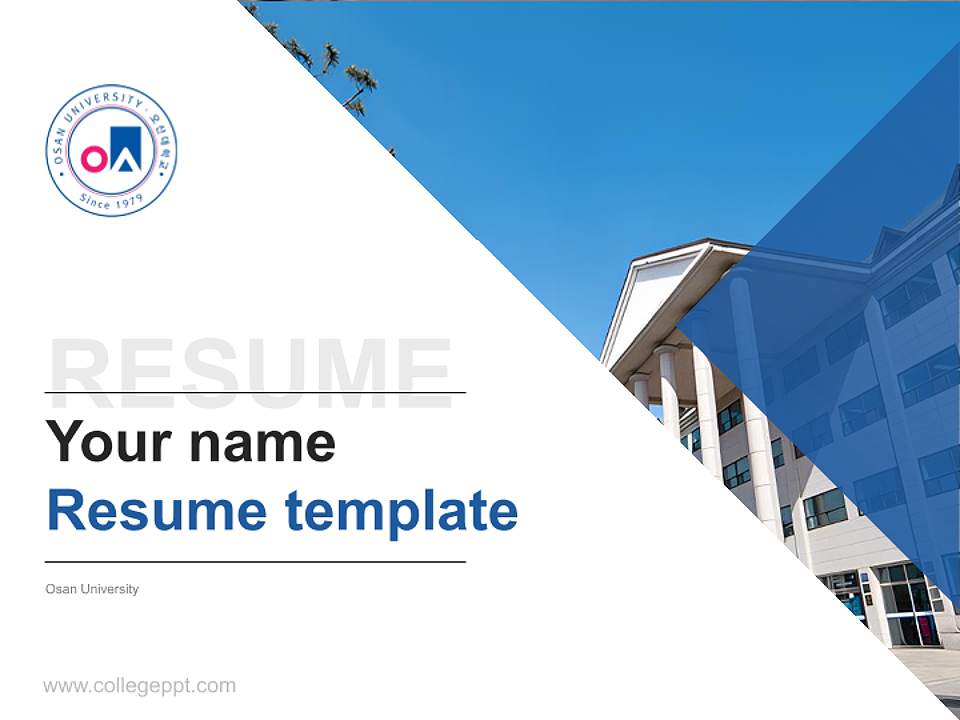 Osan University Resume PPT Template4:3 ratio PPT effect preview image5