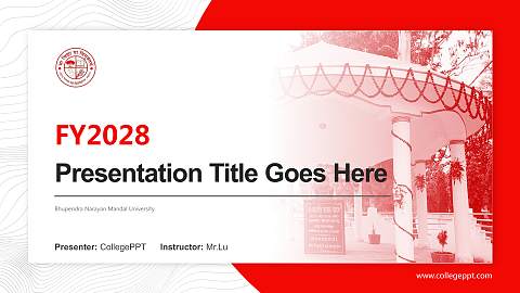 Bhupendra Narayan Mandal University Academic Presentation/Research Findings Report PPT Template