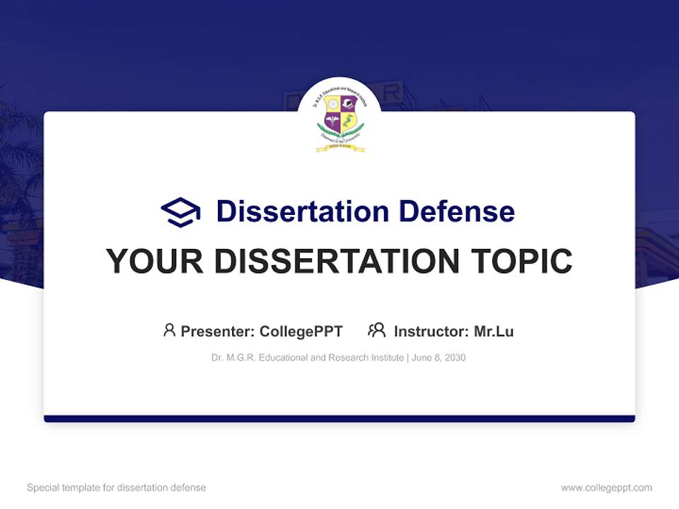Dr. M.G.R. Educational and Research Institute Graduation Thesis Defense PPT Template4:3 ratio PPT effect preview image7