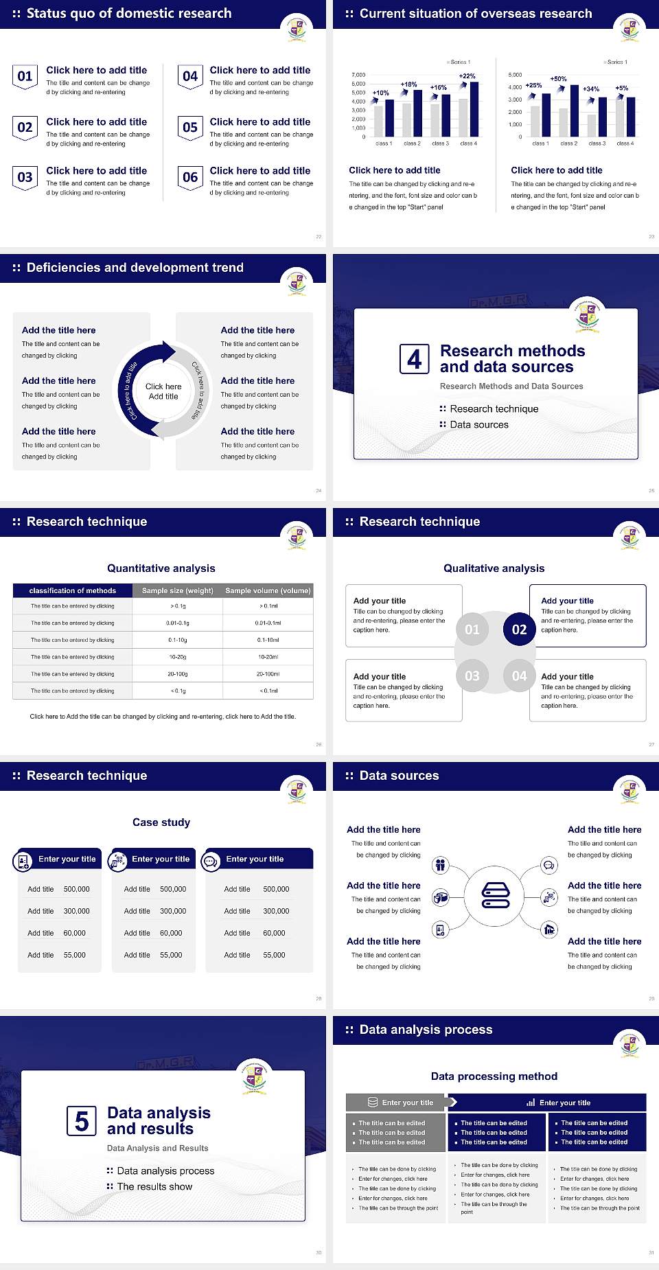Dr. M.G.R. Educational and Research Institute Graduation Thesis Defense PPT Template4:3 ratio PPT effect preview image4