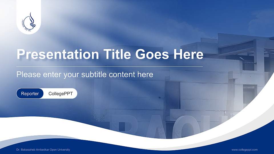 Dr. Babasaheb Ambedkar Open University Lecture Sharing and Networking Event PPT Template16:9 ratio PPT effect preview image