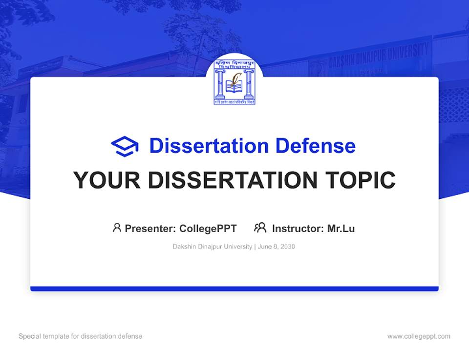 Dakshin Dinajpur University Graduation Thesis Defense PPT Template4:3 ratio PPT effect preview image7