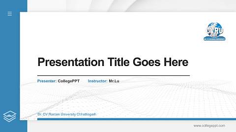 Dr. CV Raman University Chhattisgarh Thesis Proposal/Graduation Defense PPT Template