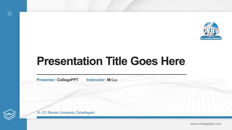 Dr. CV Raman University Chhattisgarh Thesis Proposal/Graduation Defense PPT Template16:9 ratio PPT effect preview image