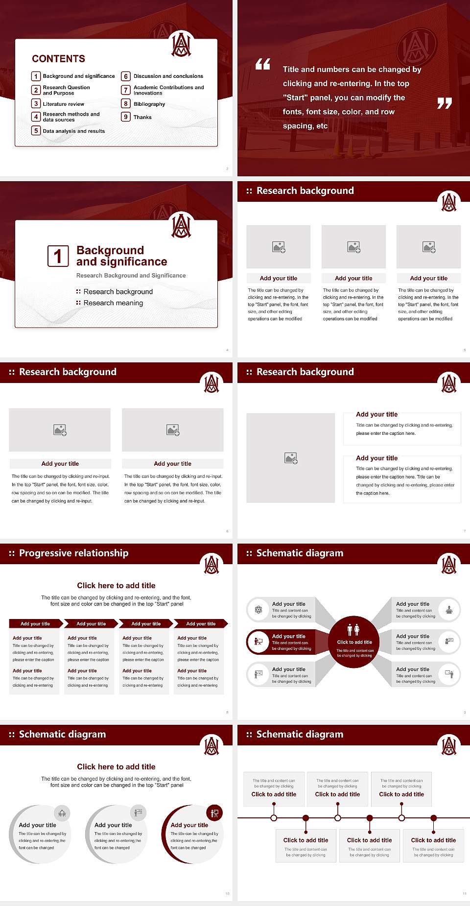 Alabama a & M University Graduation Thesis Defense PPT Template4:3 ratio PPT effect preview image2