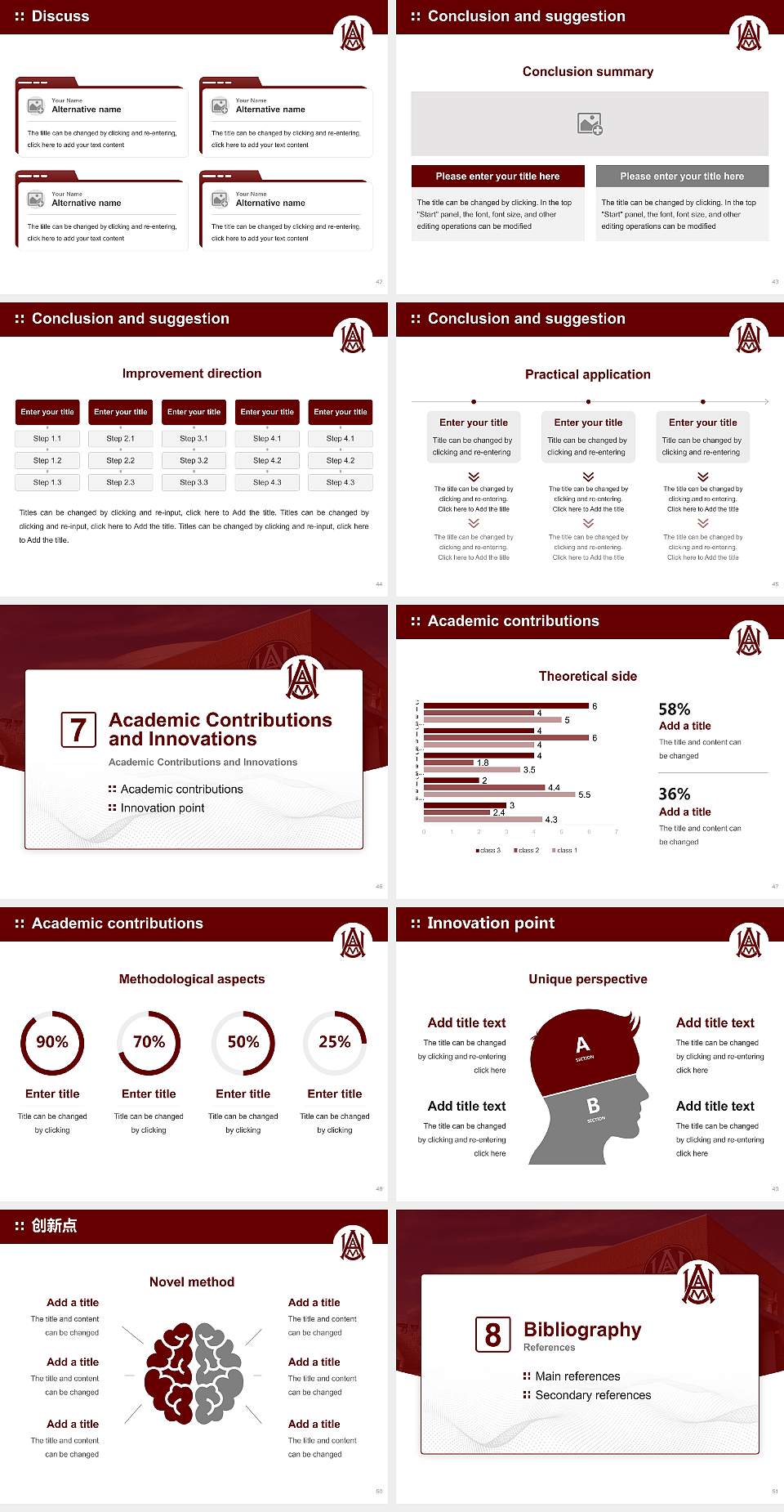 Alabama a & M University Graduation Thesis Defense PPT Template4:3 ratio PPT effect preview image6