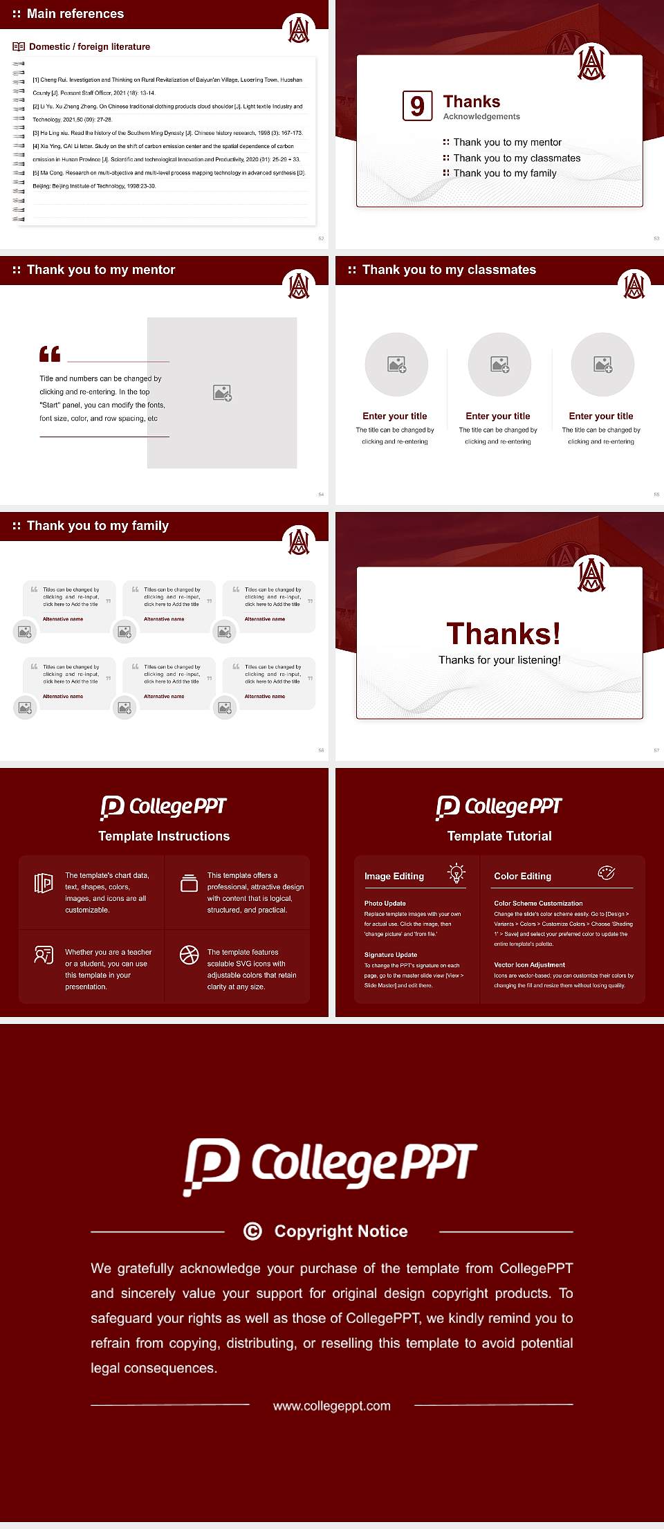 Alabama a & M University Graduation Thesis Defense PPT Template4:3 ratio PPT effect preview image7