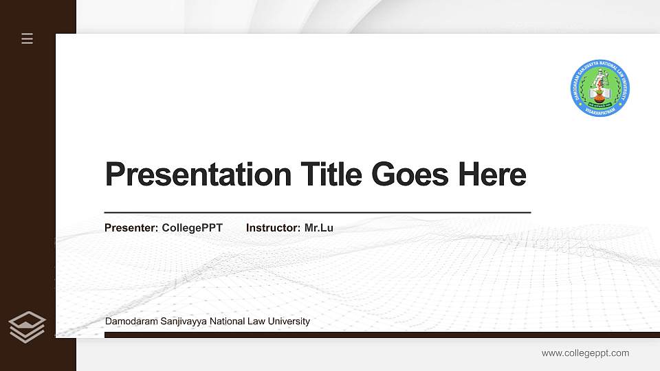 Damodaram Sanjivayya National Law University Thesis Proposal/Graduation Defense PPT Template16:9 ratio PPT effect preview image