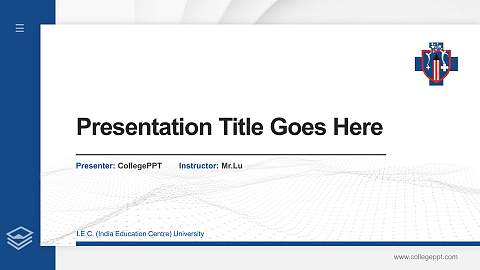 I.E.C. (India Education Centre) University Thesis Proposal/Graduation Defense PPT Template