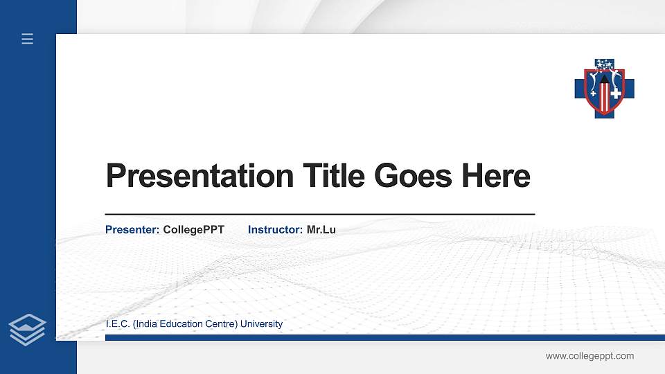 I.E.C. (India Education Centre) University Thesis Proposal/Graduation Defense PPT Template16:9 ratio PPT effect preview image