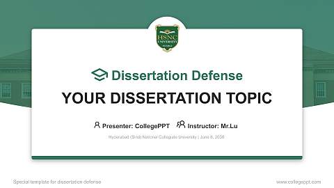 Hyderabad (Sind) National Collegiate University Graduation Thesis Defense PPT Template
