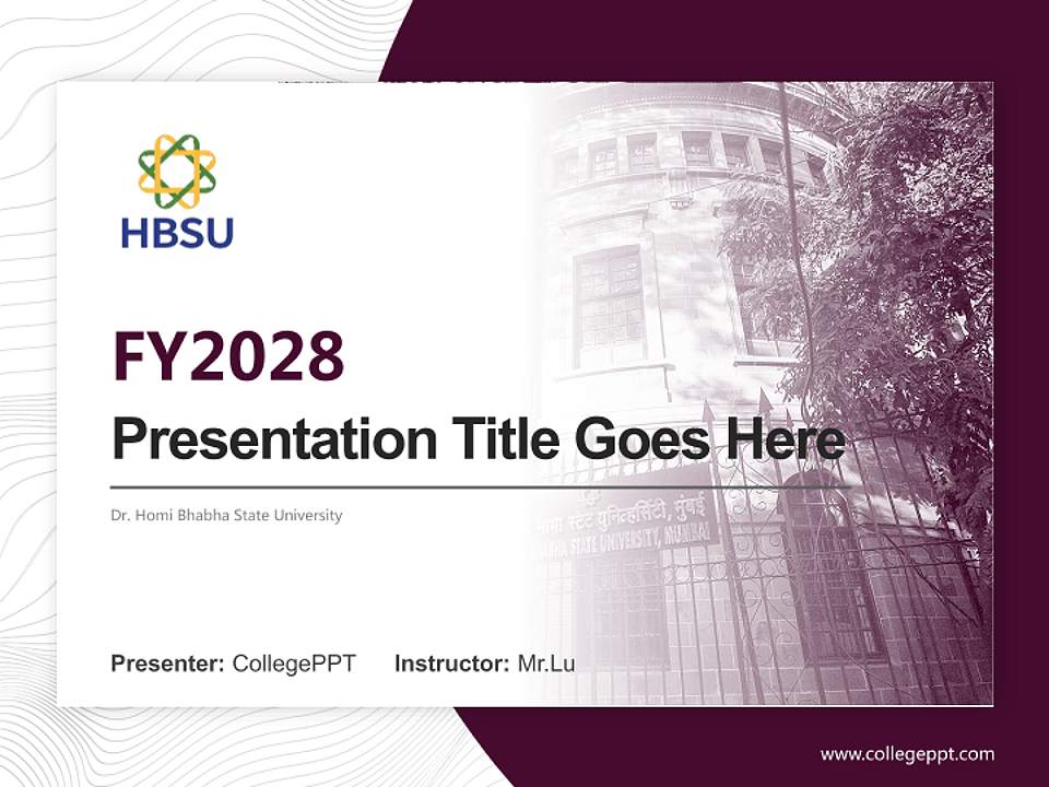 Dr. Homi Bhabha State University Academic Presentation/Research Findings Report PPT Template4:3 ratio PPT effect preview image5