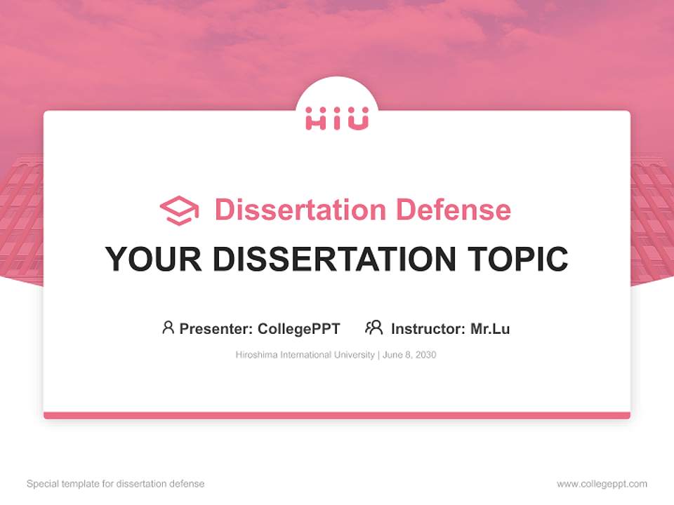 Hiroshima International University Graduation Thesis Defense PPT Template4:3 ratio PPT effect preview image7