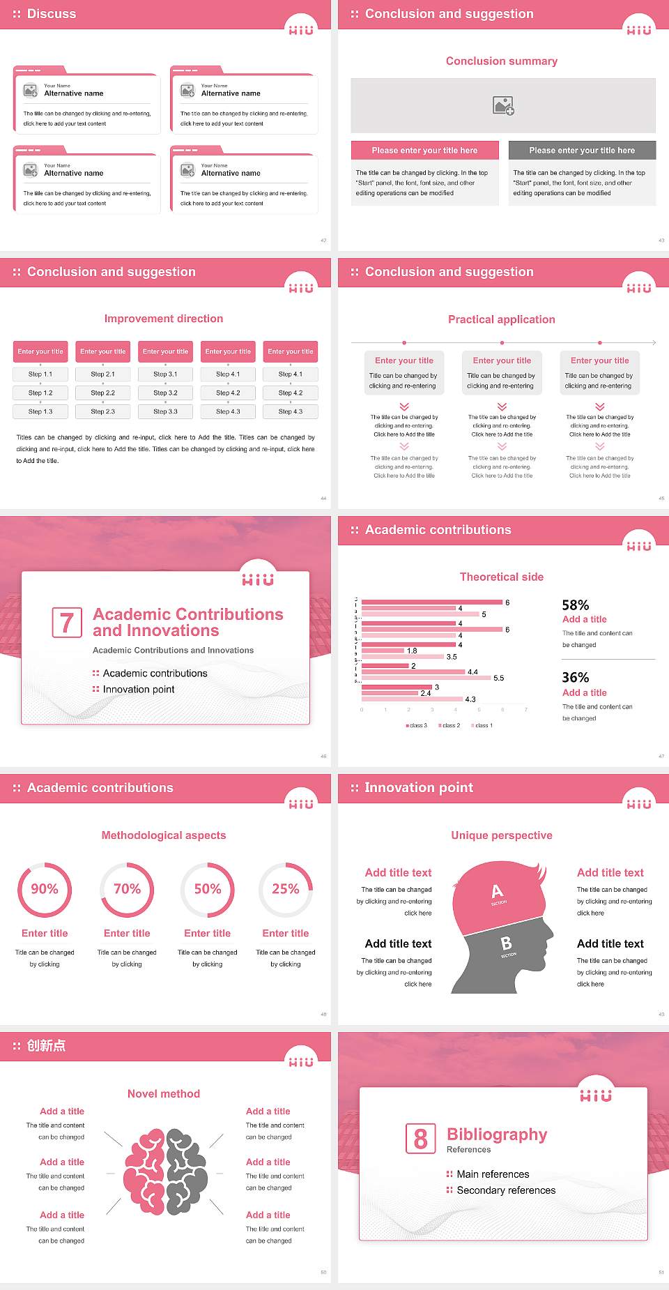Hiroshima International University Graduation Thesis Defense PPT Template4:3 ratio PPT effect preview image6