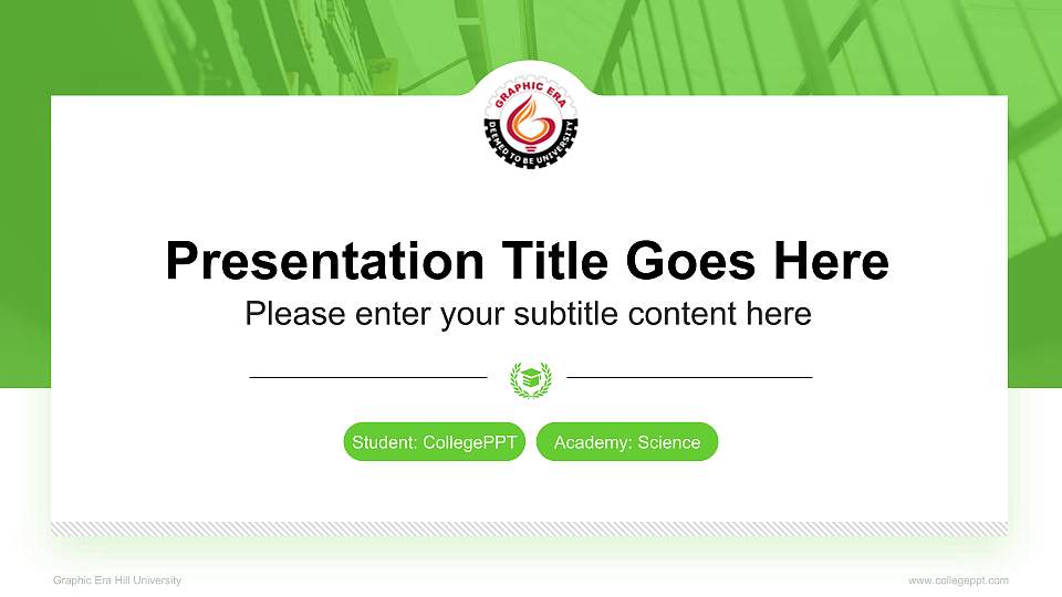 Graphic Era Hill University National Scholarship Defense PPT Template16:9 ratio PPT effect preview image