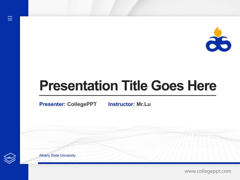 Albany State University Thesis Proposal/Graduation Defense PPT Template4:3 ratio PPT effect preview image5